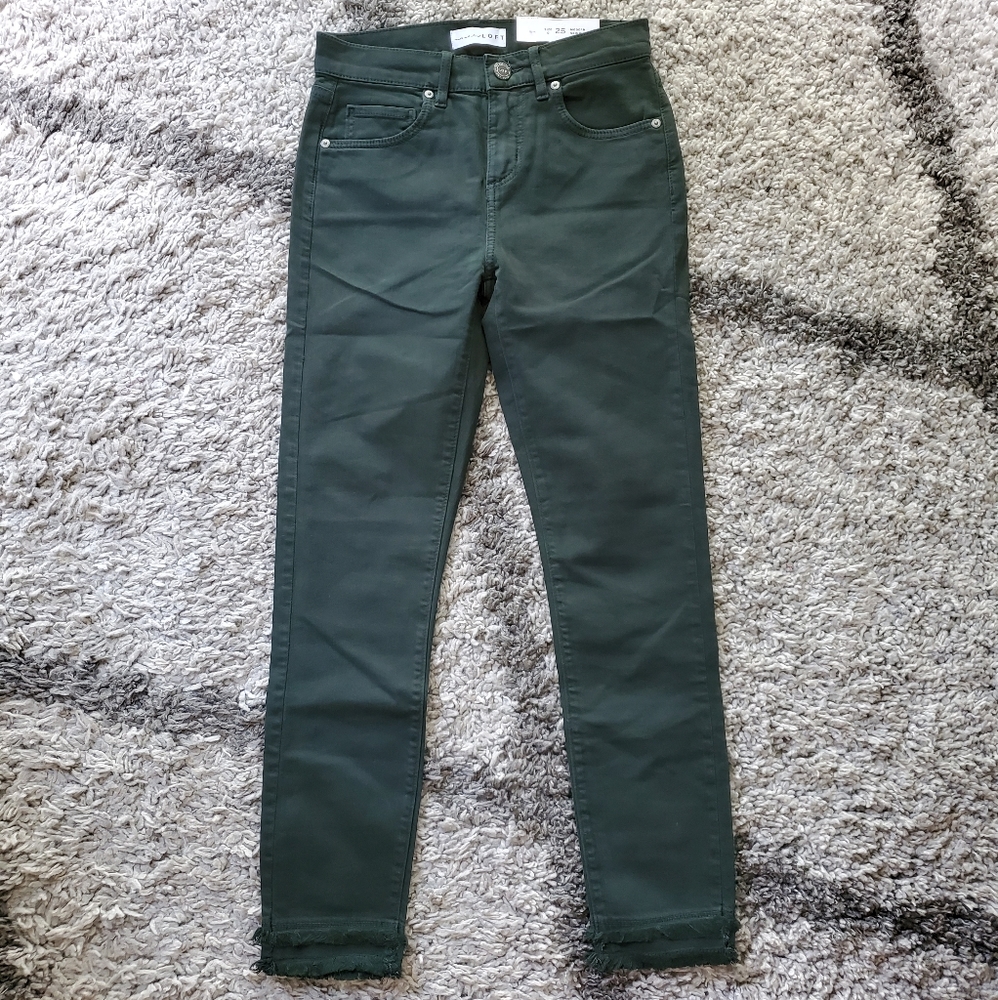 NWT LOFT Modern Double Frayed Skinny Crop Jeans - Picture 2 of 8